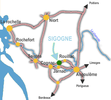 Situation de Sigogne en Charente